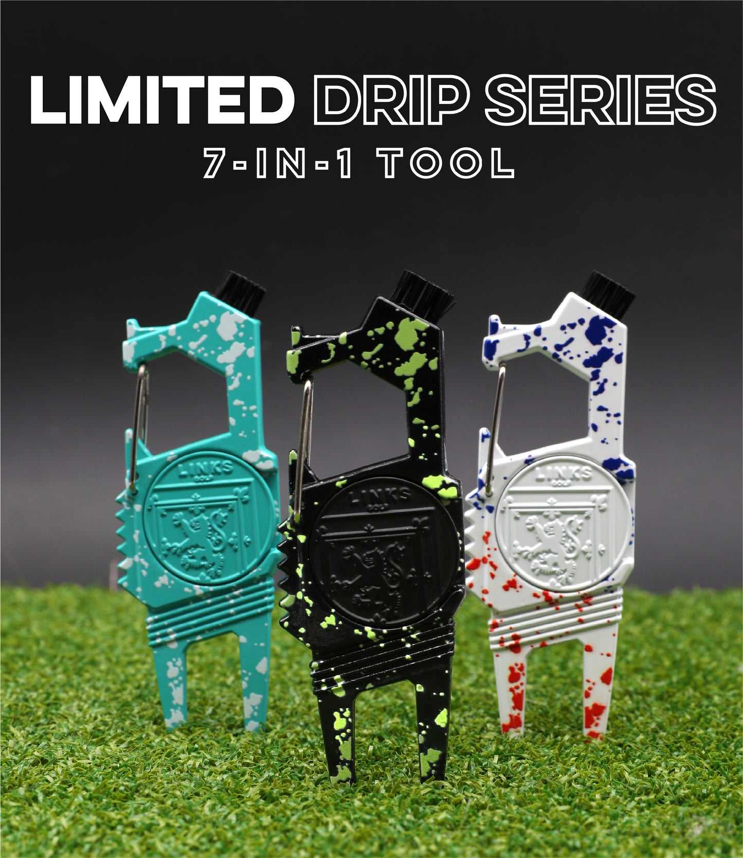 Links Golf Divot Tool – 7 in 1 Multipurpose Golf Tool